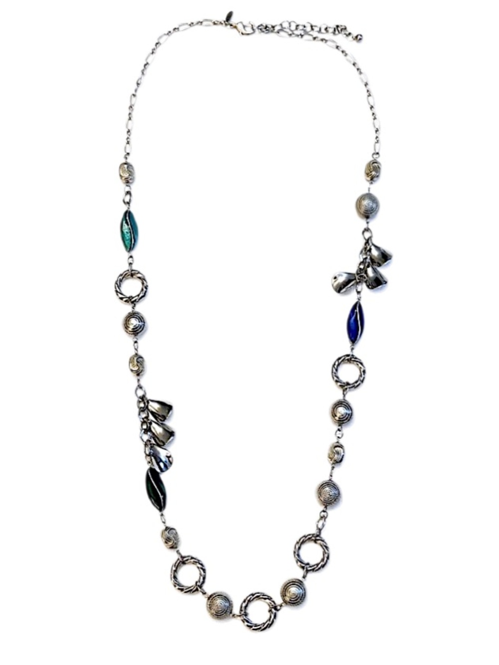CHICOS Silver Blue Green Necklace